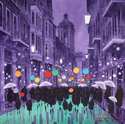 Procession by Peter J Rodgers - Original Painting on Paper sized 16x16 inches. Available from Whitewall Galleries